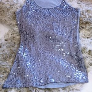 Love culture woman grey tank with glitter size small
